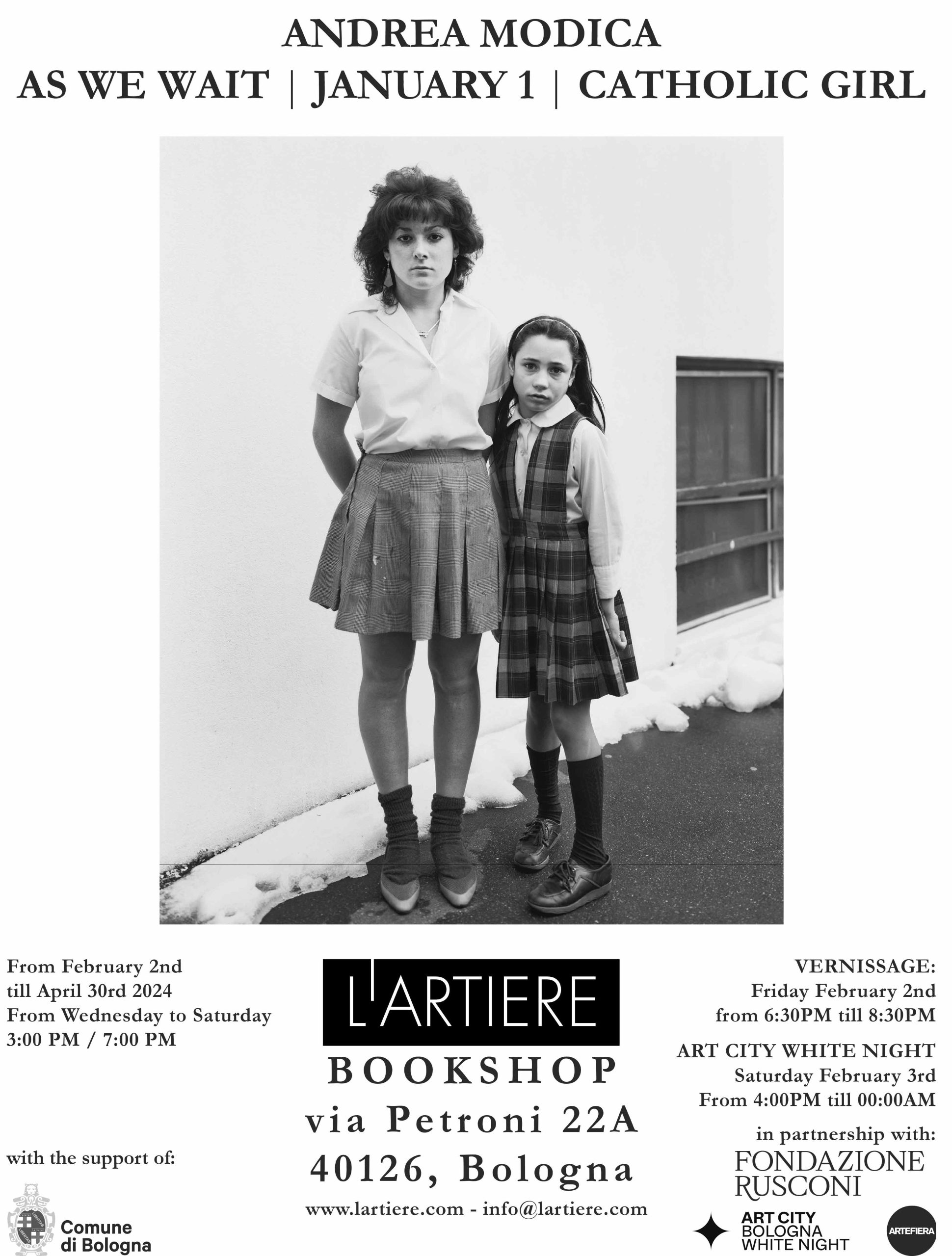 NEW EXHIBITION @L’Artiere Bookshop: ANDREA MODICA “AS WE WAIT | JANUARY 1 | CATHOLIC GIRL”